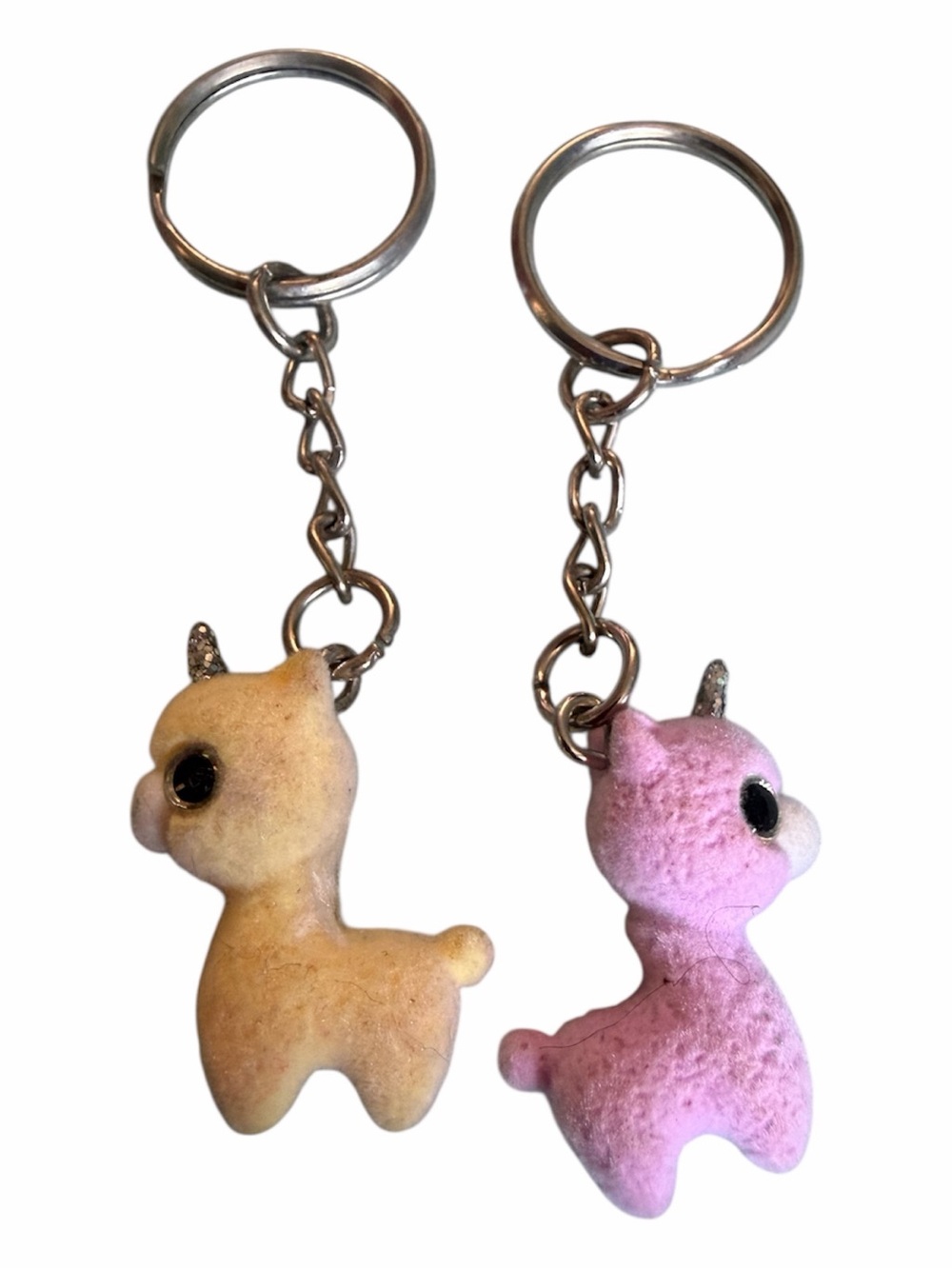 6/$20 ⭐️ Mini Unicorn Llama Keychain Set - Pink and Yellow